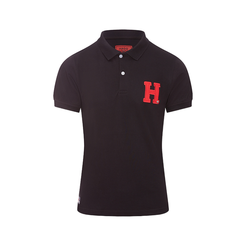 Hagg - Men's short-sleeved polo shirt black/red