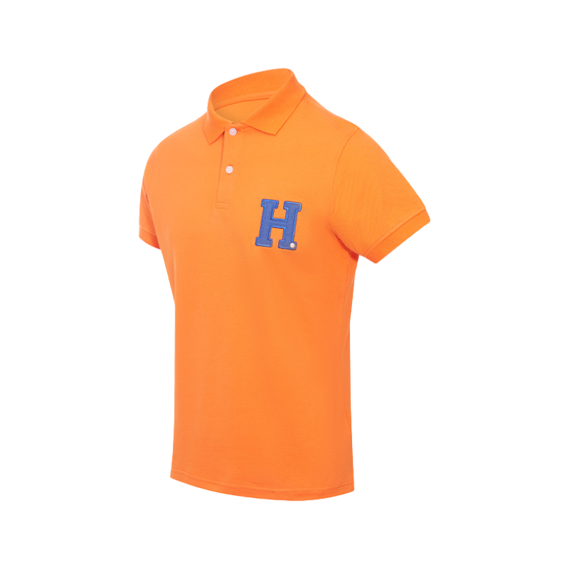 Hagg - Men's short sleeve polo orange/ royal blue 