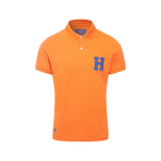 Hagg - Orange/royal blue men's short-sleeved polo | - Ohlala