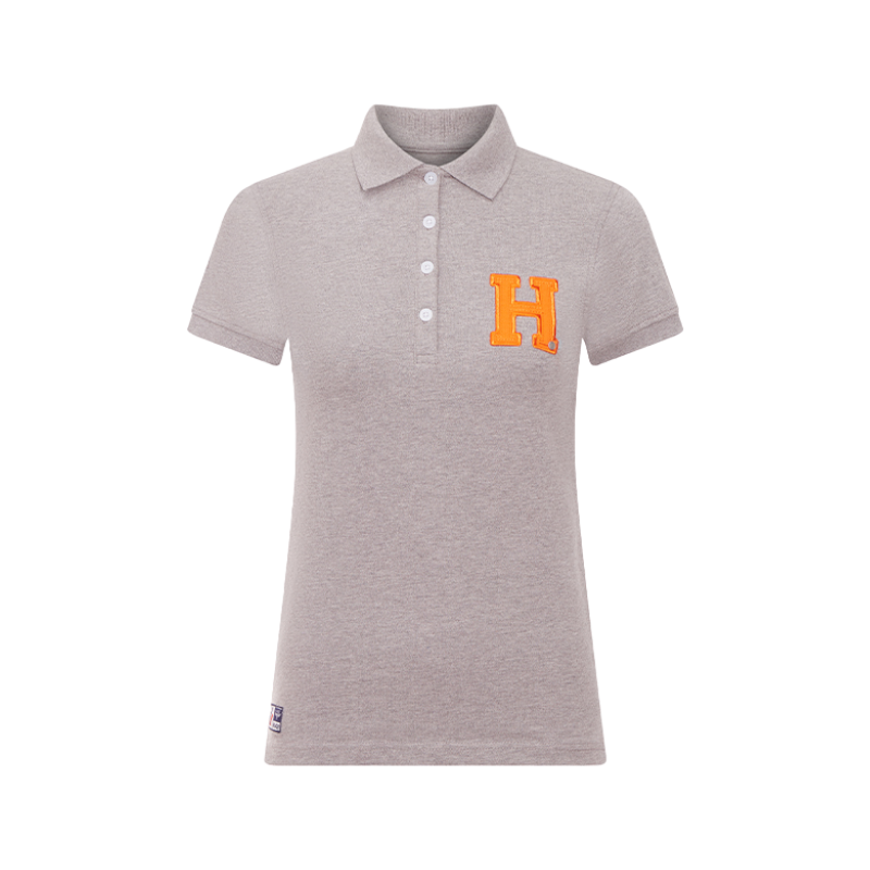 Hagg - Women's short-sleeved polo shirt grey/orange