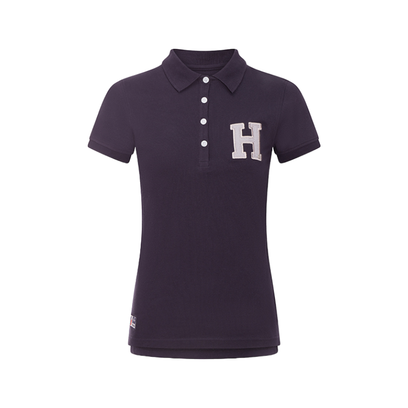 Hagg - Women's short-sleeved polo shirt navy/grey