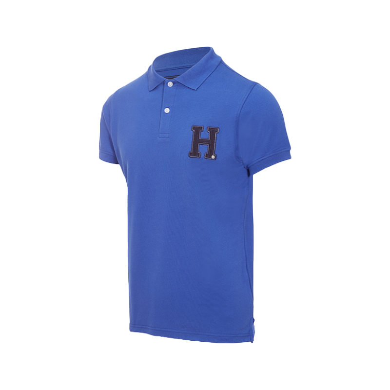 Hagg - Men's short-sleeved polo shirt in royal blue