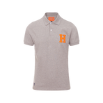 Hagg - Men's Short Sleeve Polo Grey/Orange | - Ohlala