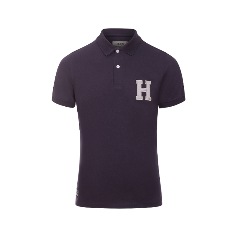 Hagg - Men's short-sleeved polo shirt navy/grey