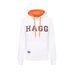 Hagg - Damen-Kapuzenpullover weiß/ orange/ königsblau | - Ohlala