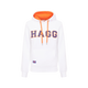 Hagg - Sweat à capuche femme blanc/ orange/ bleu roi | - Ohlala