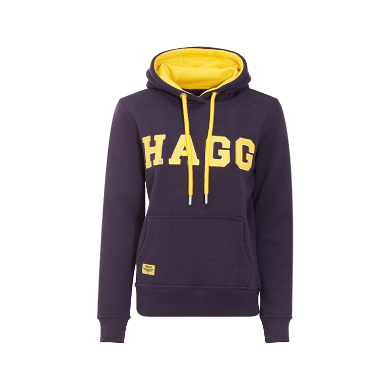 Hagg - Sweat à capuche femme marine/ jaune