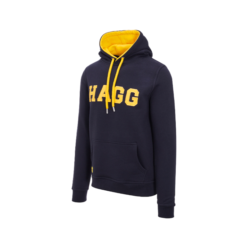 Hagg - Sweat à capuche homme marine/ jaune