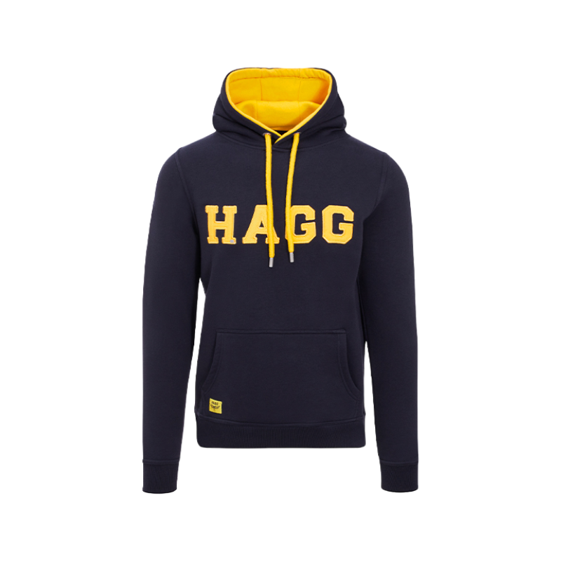 Hagg - Sweat à capuche homme marine/ jaune