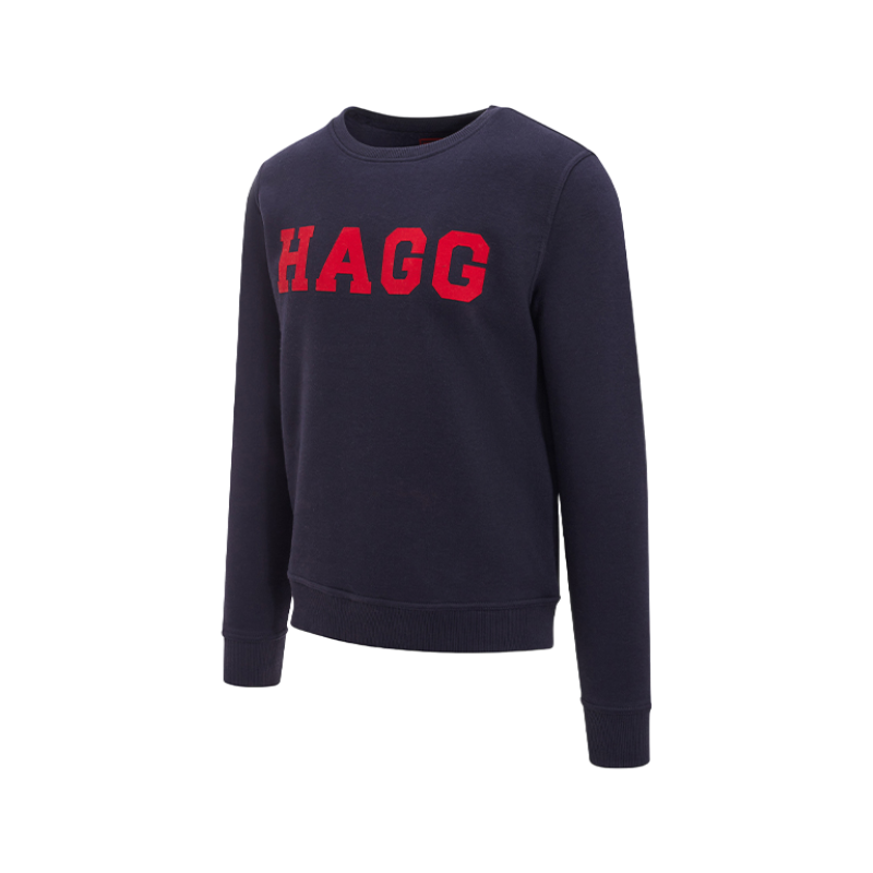 Hagg - Sweat col rond homme marine/ rouge