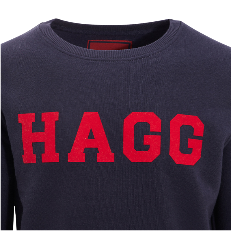 Hagg - Sweat col rond homme marine/ rouge