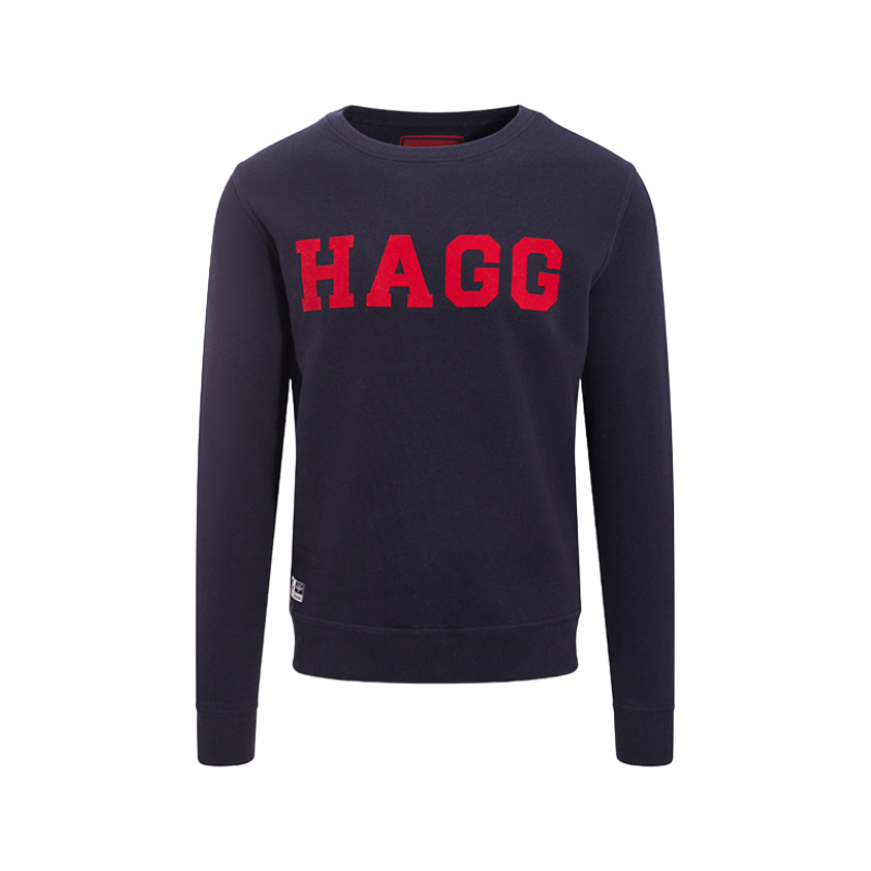 Hagg - Sweat col rond homme marine/ rouge