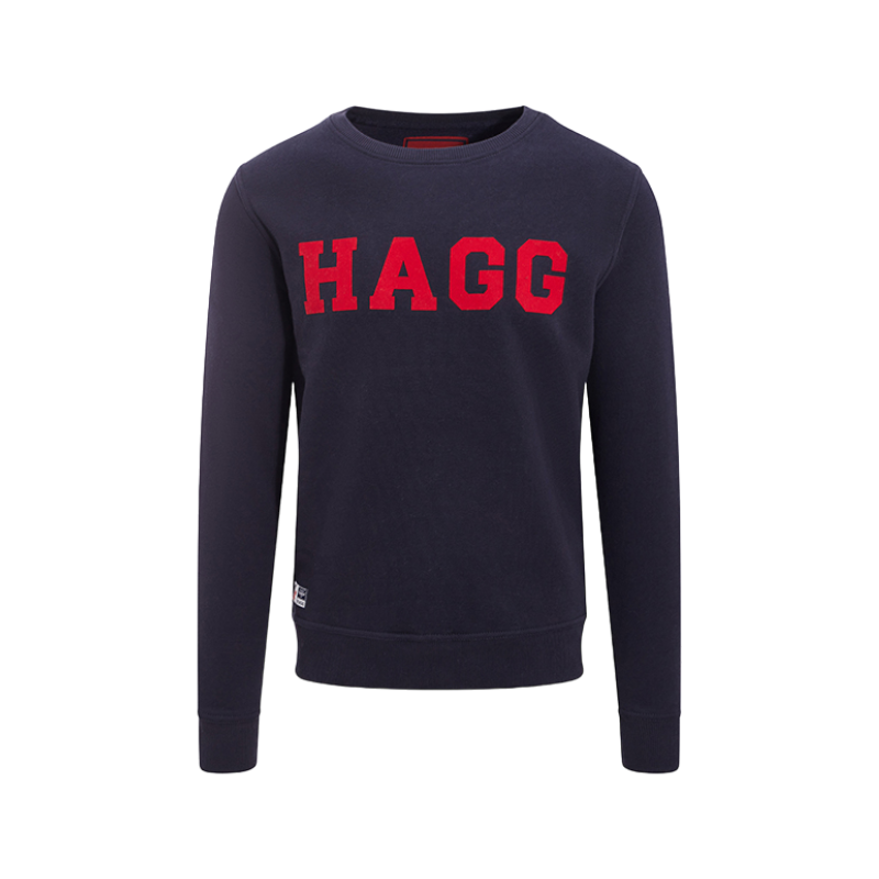 Hagg - Men's round neck sweatshirt navy/red