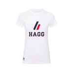 Hagg - T-shirt manches courtes femme blanc/ marine | - Ohlala
