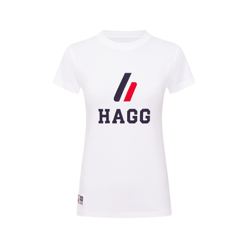 Hagg - T-shirt manches courtes femme blanc/ marine