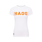 Hagg - T-shirt manches courtes femme blanc/ orange | - Ohlala