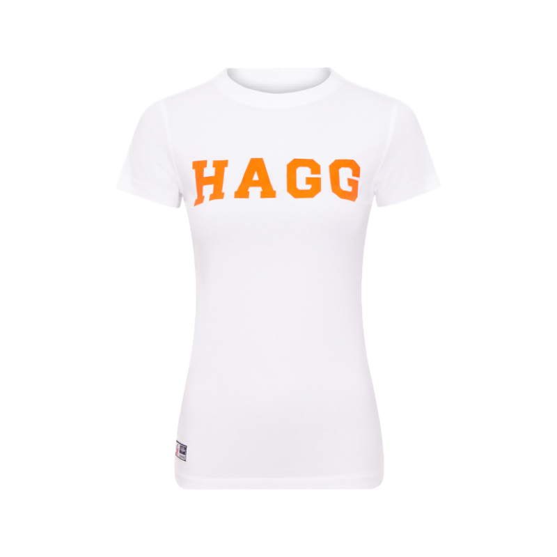 Hagg - Women's short-sleeved t-shirt white/orange