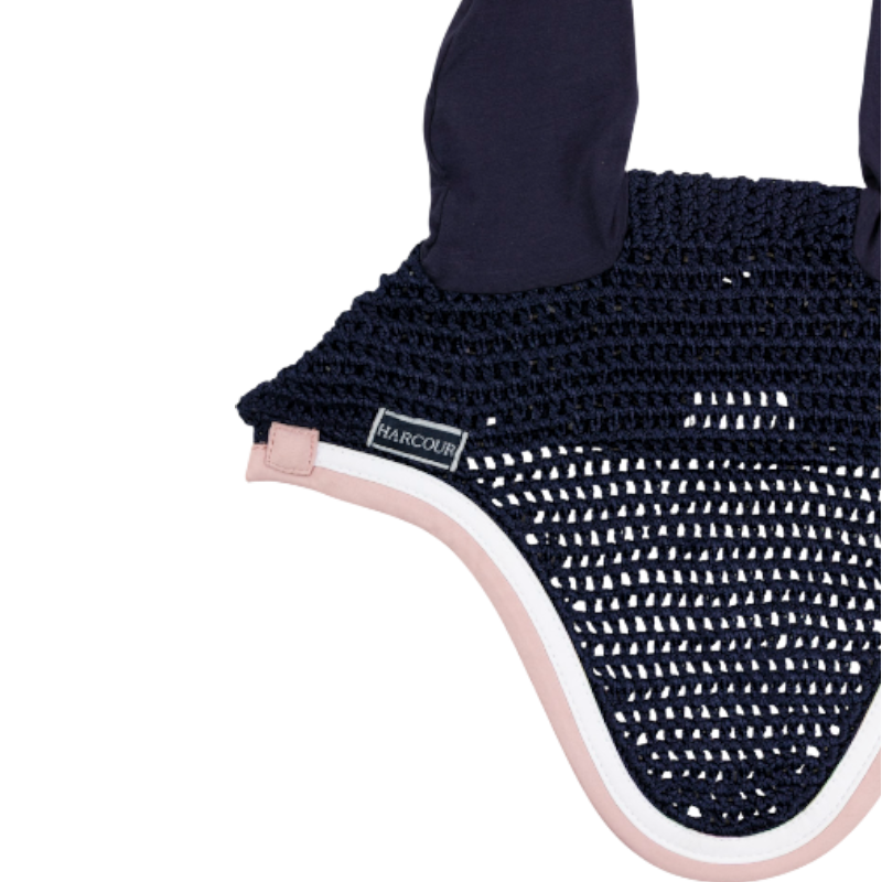 Harcour - Bonnet pour chevaux Feeby marine/ pivoine