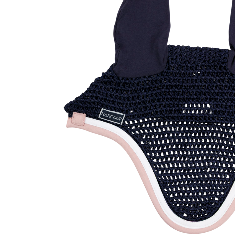 Harcour - Bonnet pour chevaux Feeby marine/ pivoine