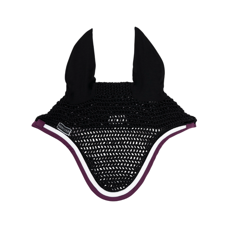 Harcour - Bonnet pour chevaux Feeby noir/ figue