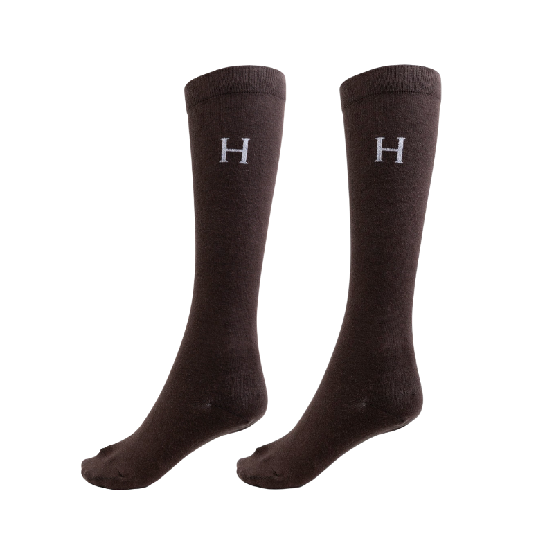 Harcour - Chaussettes d'équitation Aiko cacao/ noir/ tartan (x3)