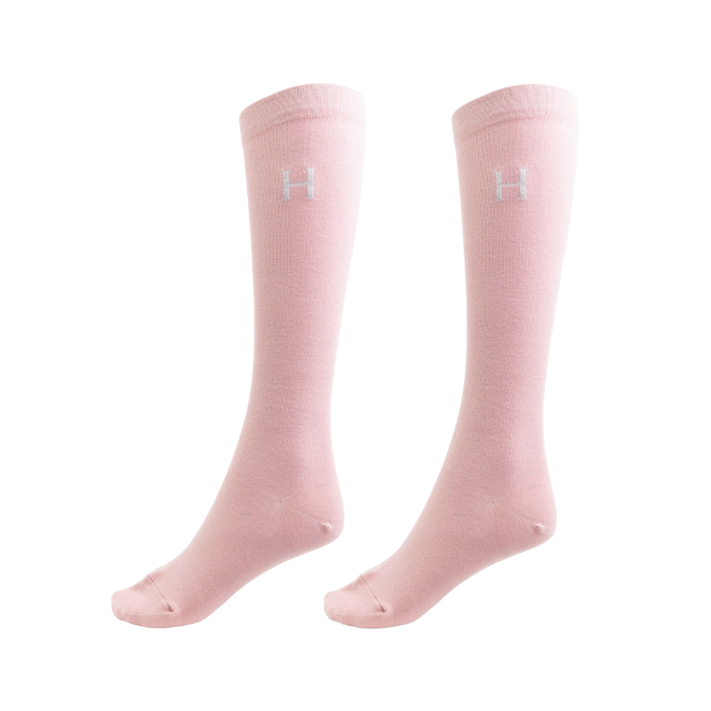 Harcour - Chaussettes d'équitation Aiko marine/ pivoine/ tartan  (x3)