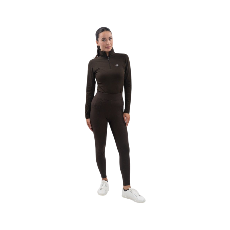 Harcour - Women's polar equestrian leggings Anaelle cocoa 