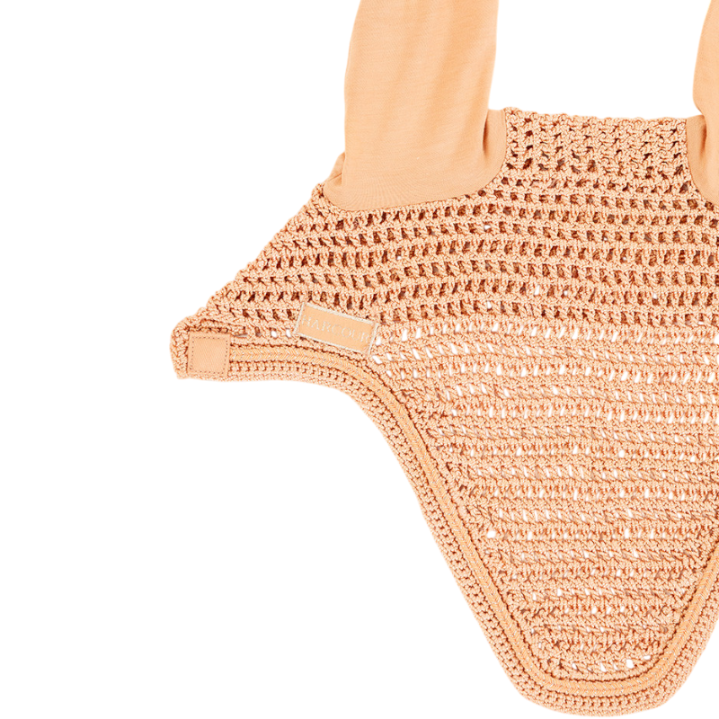 Harcour - Pack tapis de selle Sunny et bonnet Funny abricot/ light gold