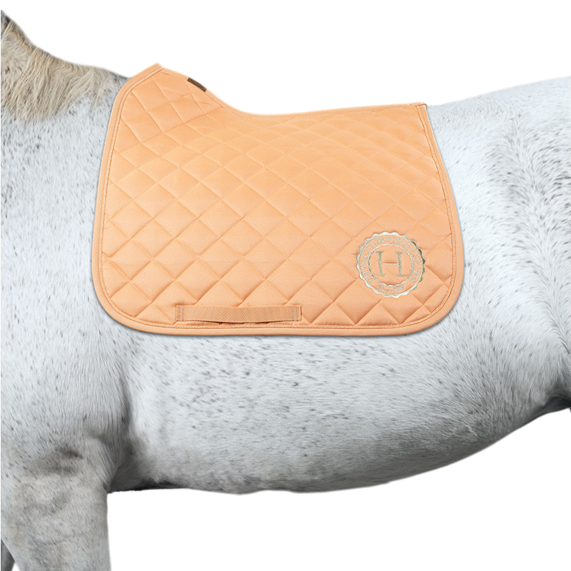 Harcour - Pack tapis de dressage Sunny et bonnet Funny abricot/ light gold