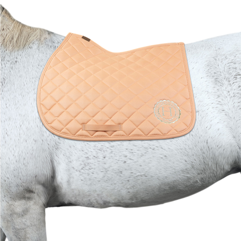 Harcour - Pack tapis de selle Sunny et bonnet Funny abricot/ light gold