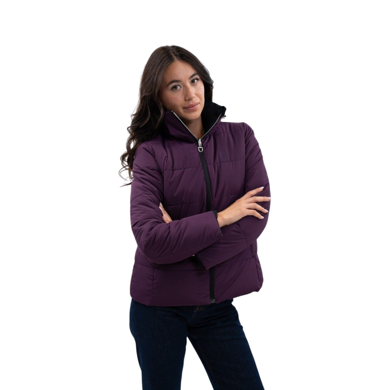 Harcour - Parka courte réversible femme Adele marine/ pivoine
