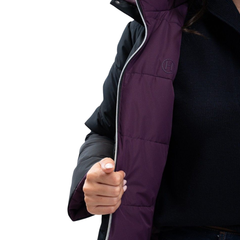 Harcour - Parka courte réversible femme Adele marine/ pivoine
