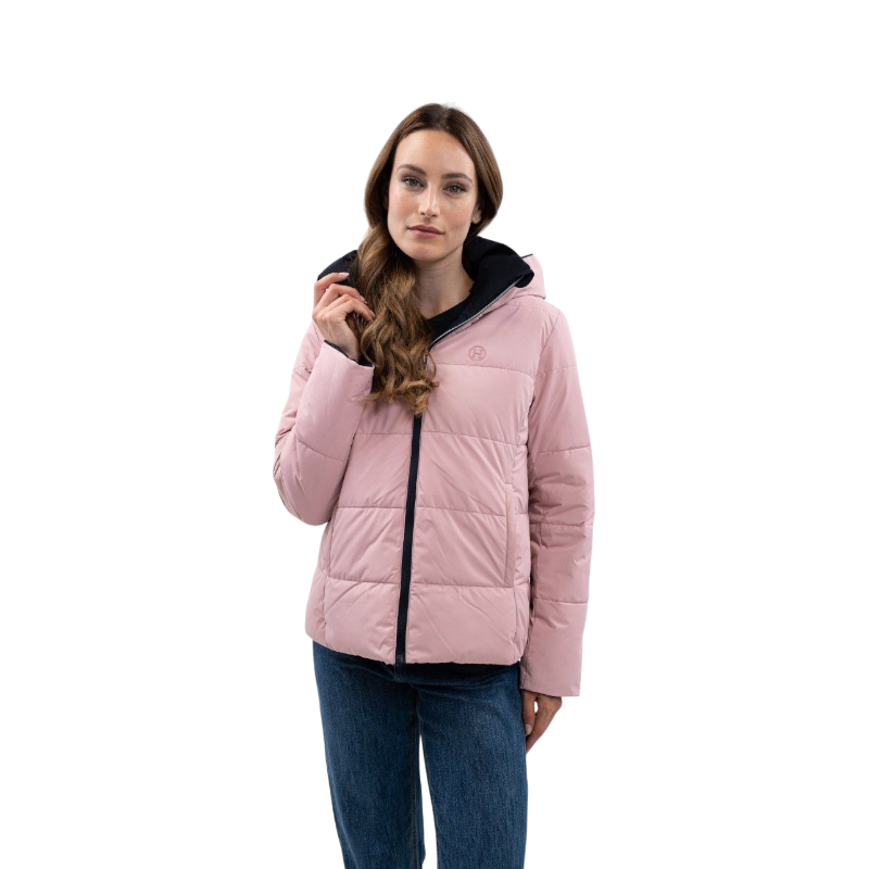 Harcour - Parka courte réversible femme Adele noir/ figue