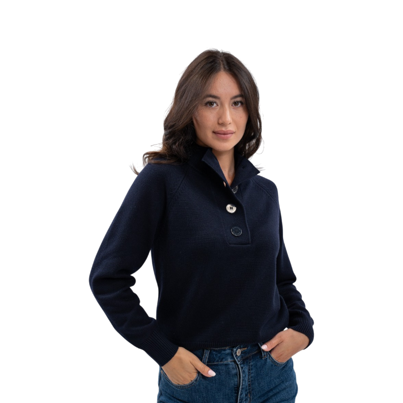 Harcour - Women's turtleneck sweater Alice navy | - Ohlala
