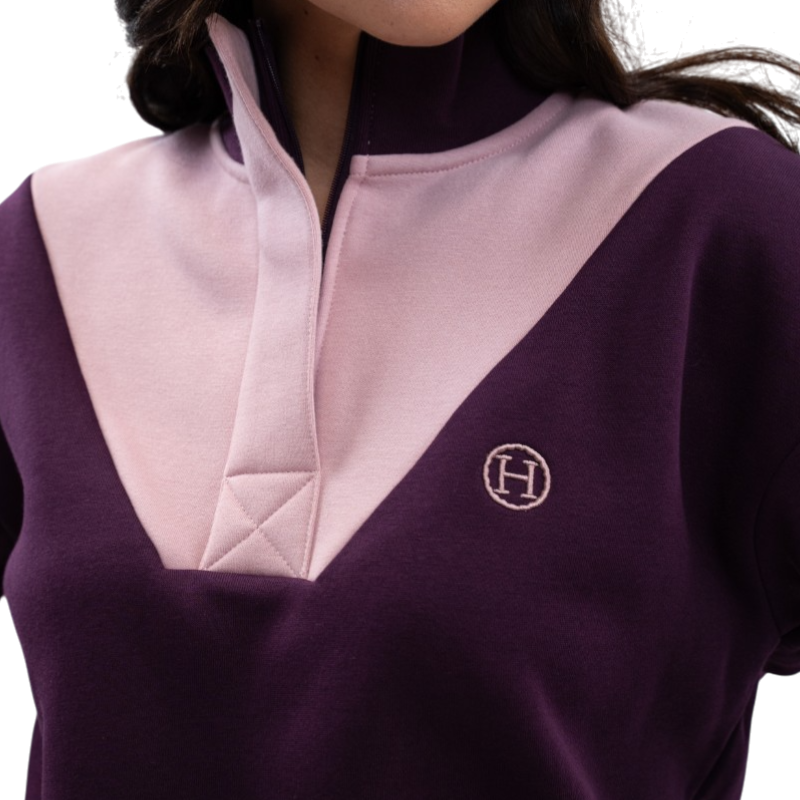 Harcour - Women's Ambre mock-neck sweatshirt fig/peony | - Ohlala