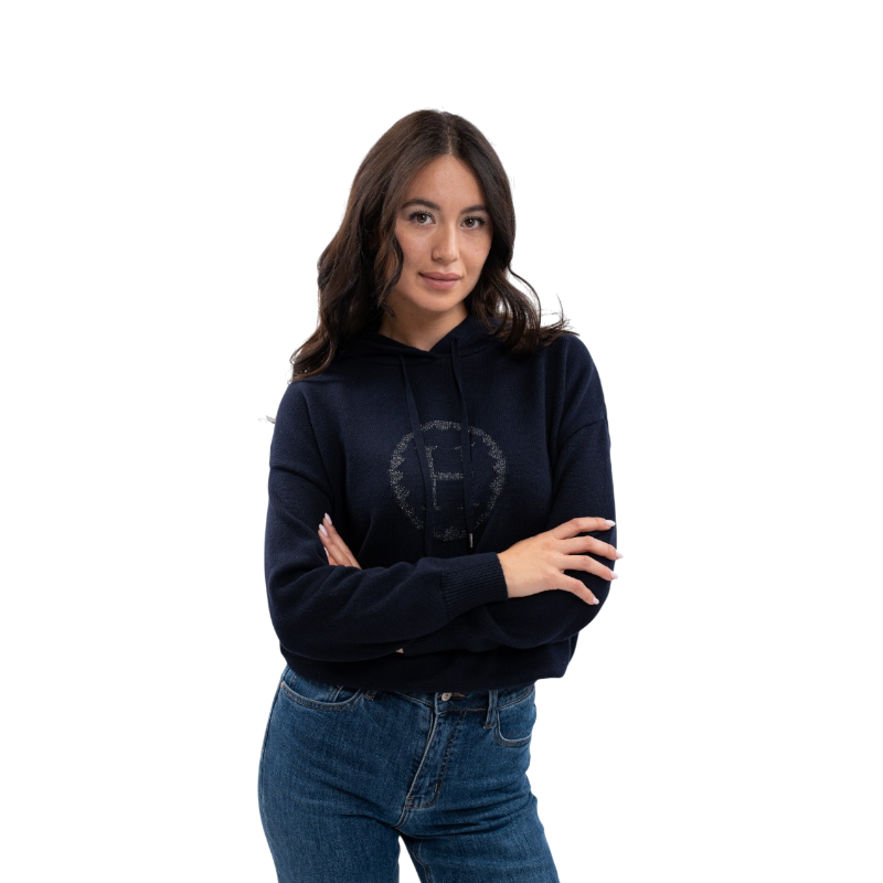 Harcour - Sweat en maille femme Aurelia marine | - Ohlala