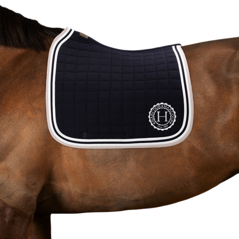Harcour - Tapis de dressage Soft marine/ pivoine