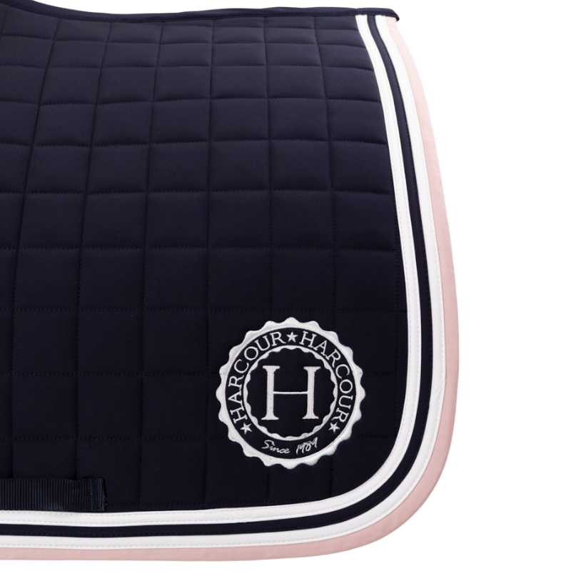 Harcour - Tapis de dressage Soft marine/ pivoine