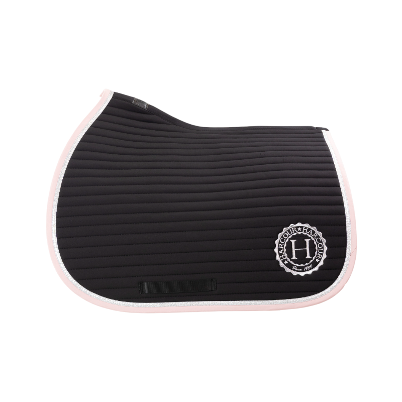 Harcour - Tapis de selle Karembar noir/ pivoine