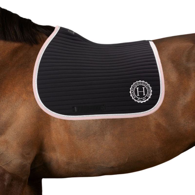 Harcour - Tapis de selle Karembar noir/ pivoine