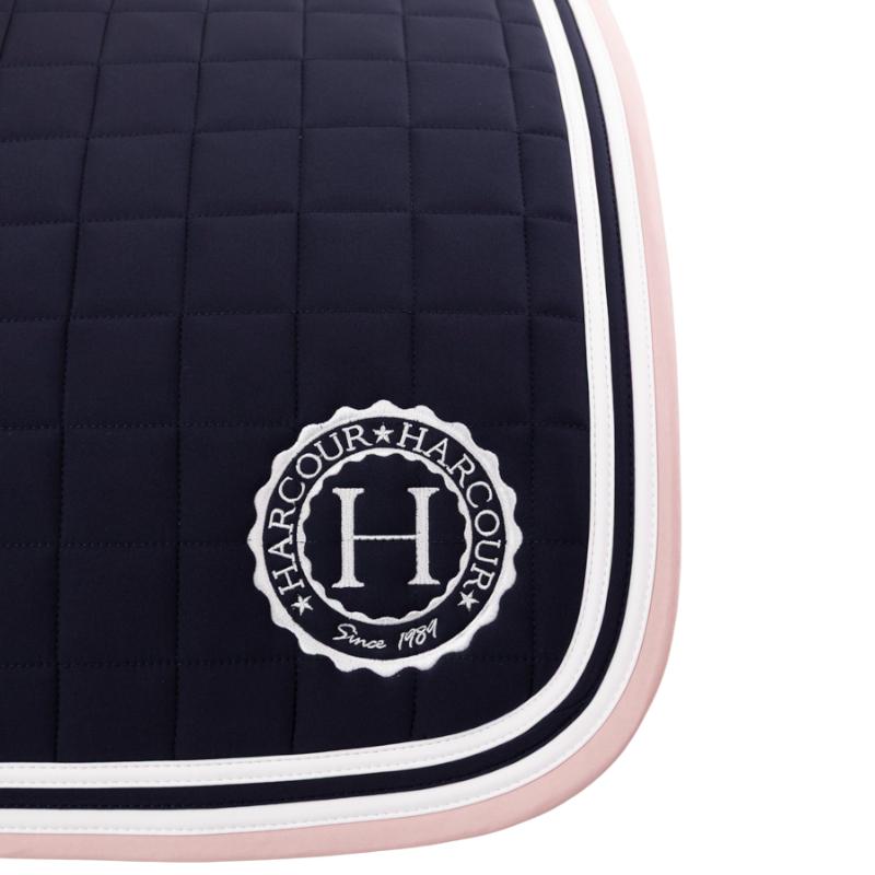 Harcour - Tapis de selle Soft marine/ pivoine