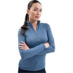 Harcour - Polo tecnico a maniche lunghe donna Breezi steel blue | - Ohlala