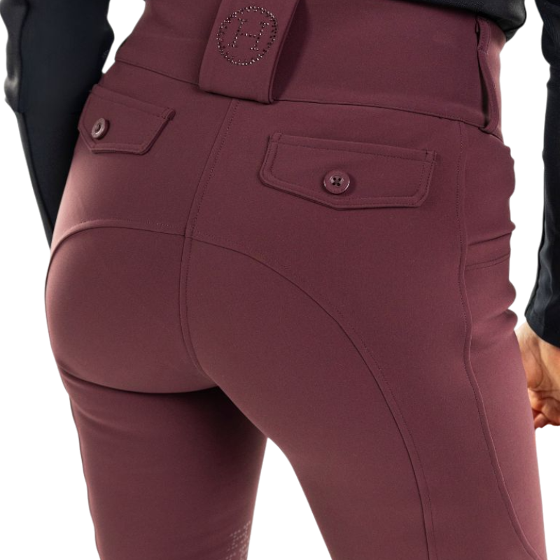Harcour - Dames rijbroek Luce aubergine | - Ohlala