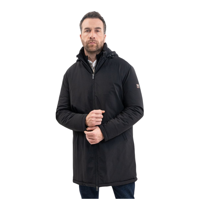 Harcour - Long black men's parka Robertol 