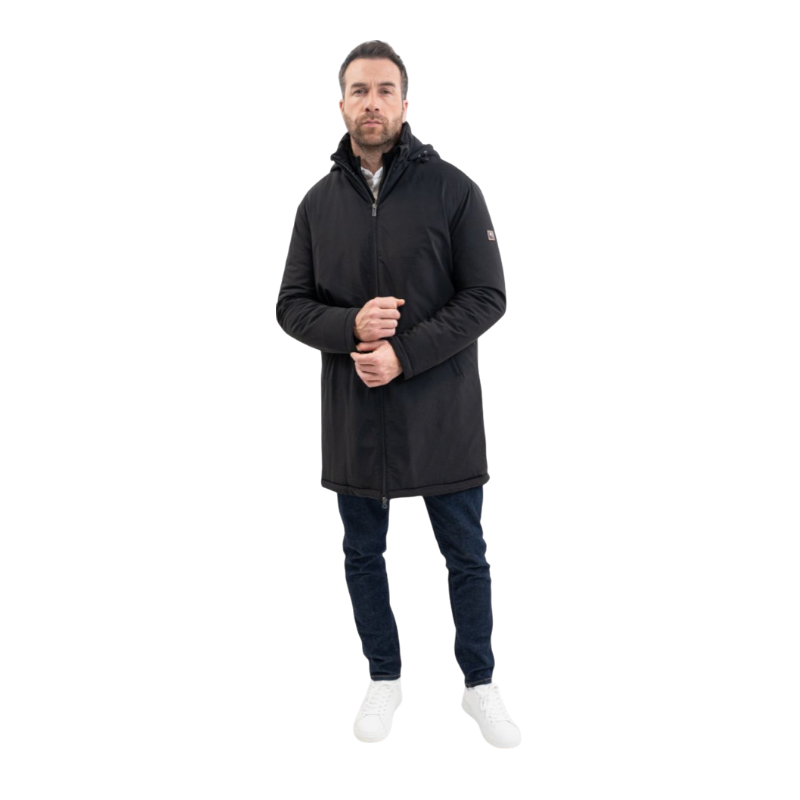 Harcour - Long black men's parka Robertol 