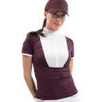 Harcour - Shine women's short-sleeve competition polo aubergine | - Ohlala