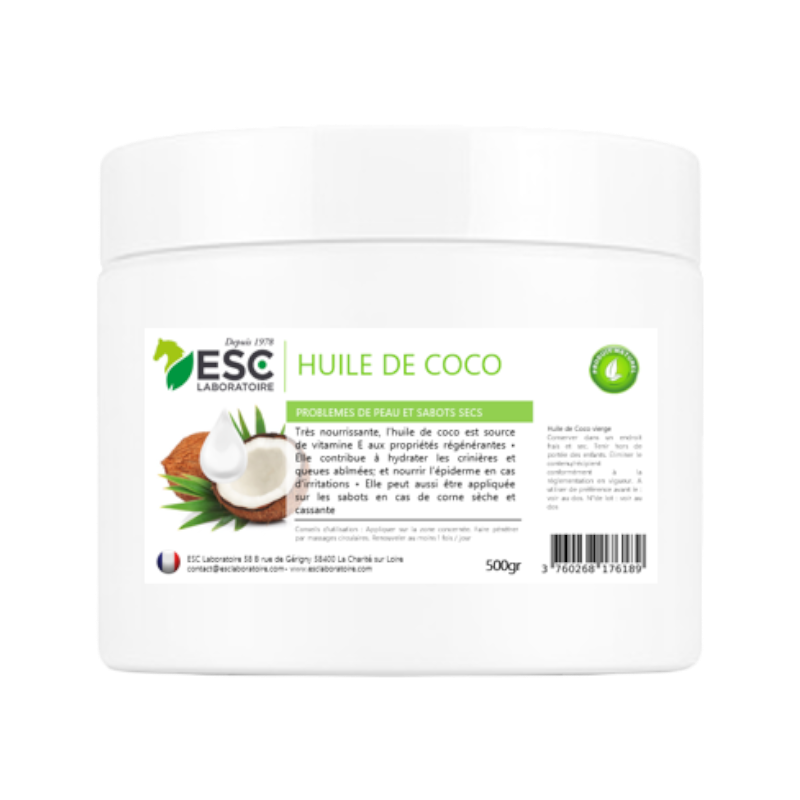 ESC Laboratoire - Huile de coco problèmes de peau et sabots secs