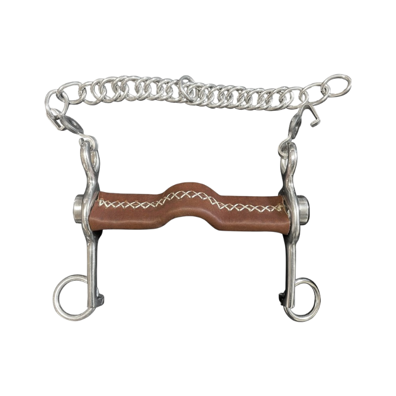 Jump'In - Mors Pelham plat inclinable petites branches cuir marron