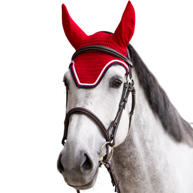 Jump'In - Balthazar red/navy horse bonnet 