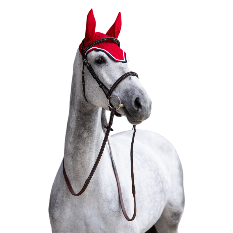 Jump'In - Balthazar red/navy horse bonnet 
